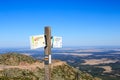 Signpost near Santuario De Nuestra Senora De La Pena De Francia, Spain