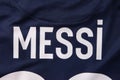 Name of Lionel Messi on PSG Paris Saint Germain Jersey