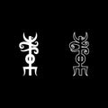 Name Odin rune Rune hide the name of Odin galdrastav icon set white color illustration flat style simple image