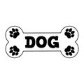 Name plate for dog house. Bone and paws. Clipart and drawing. Vector illustration on white background.