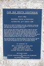 Name plaque on historic lighthouse