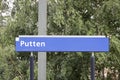Name sign on platform of train station Putten