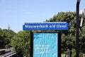 Name signs at the train station of Nieuwerkerk aan den IJssel