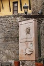 Stone plate for the name of the street in Guanajuato Royalty Free Stock Photo