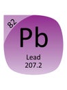 Round Periodic Table Element Symbol of Lead