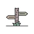 Name table icon. Simple outline colored vector of adventure icons for ui and ux, website or mobile application