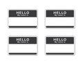 Name tag blank sticker HELLO my name is, isolated flat design vector illustration Royalty Free Stock Photo