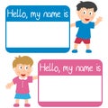Name Tag with Kids Royalty Free Stock Photo