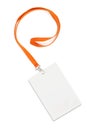Name Tag With Lanyard on White Royalty Free Stock Photo