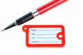 Name tag and a pen Royalty Free Stock Photo