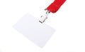 Name tag with red lanyard Royalty Free Stock Photo