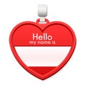 Name tag in the shape of a heart with copy space Royalty Free Stock Photo