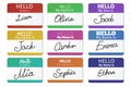 Name tag vector set. Hello my name is Royalty Free Stock Photo