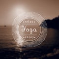 Name of yoga studio on a black and white background. EPS,JPG. Royalty Free Stock Photo
