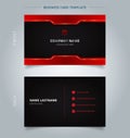 Namecard template technology red and black pattern background.