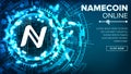 Namecoin Abstract Technology Background Vector. Binary Code. Fintech Blockchain. Cryptography. Cryptocurrency Mining
