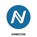 Namecoin crypto currency blockchain flat logo isolated on white background. Royalty Free Stock Photo