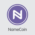 Namecoin - Cryptocurrency Colored Logo. Royalty Free Stock Photo