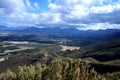 A view on a irrigation valley farming area of Ceres. Western Cape, South Africa.