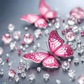 The pink-eared butterfly diamonds are a type of butterfly that is found on the glaciers in pink.