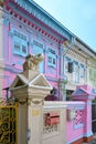 Brightly colored and ornate Peranakan terrace houses along Koon Seng Road, in the Joo Chiat enclave, Singapore