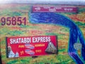 Nameplate on the Coach of Puri Howrah Shatabdi Express of East Coast Indian Railway zone. Its a long distance destination trains