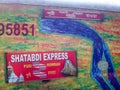 Nameplate on the Coach of Puri Howrah Shatabdi Express of East Coast Indian Railway zone. Its a long distance destination trains