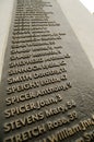 Names on Bethnal Green Memorial Royalty Free Stock Photo