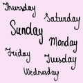 names of days of the week