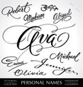 Names hand lettering (vector) Royalty Free Stock Photo