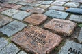 Names of people who died because of AIDS on cobblestones in Cologne