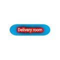 Delivery room, write the names of the rooms in the hospital on a transparent white background