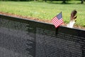 Names of Vietnam War Casualties on Vietnam Veterans Memorial in Washington DC. USA Royalty Free Stock Photo