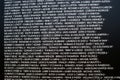 Names at the vietnam war memorial