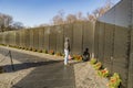 Names on Vietnam War Veterans Memorial in Washington DC, USA