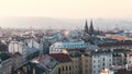 Prague night hyperlapse aerial