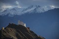 Namgyal Tsemo Gompa from behind and snow mountain range background Leh, Ladakh, India. Royalty Free Stock Photo