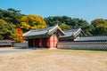 Namhansanseong Fortress, Korean traditional architecture at autumn in Gwangju Royalty Free Stock Photo