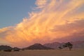 Namib desert landscape at sunset Royalty Free Stock Photo