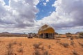 Thatched roof house at the Namib Naukluft National Park Royalty Free Stock Photo
