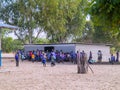 NAMIBIA, Kavango, OCTOBER 15: Namibian school children waiting for a lunch. Kavango was the region with the Highest poverty