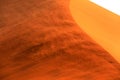 Namibia landscape. Big orange dune with blue sky and clouds, Sossusvlei, Namib desert, Namibia, Southern Africa. Red sand, biggest Royalty Free Stock Photo