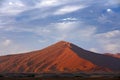 Namibia landscape. Big orange dune with blue sky and clouds, Sossusvlei, Namib desert, Namibia, Southern Africa. Red sand, biggest