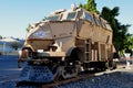 Namibia: An old Police-train during Apartheid shown in front of Royalty Free Stock Photo