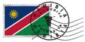 Namibia Ongwediva Stamp National Flag and Postmark Royalty Free Stock Photo