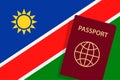 Namibia Passport. Namibian Flag Background. Vector illustration
