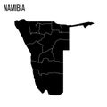 Namibia political map of administrative divisions