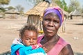 Namibia. Portrait of a mother and her son in a village in Rundu, Kavango Region