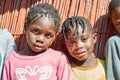 Namibia. Portrait of two joyful children in Kavango Region