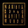 Namibia Rundu Gold Typography Design Royalty Free Stock Photo